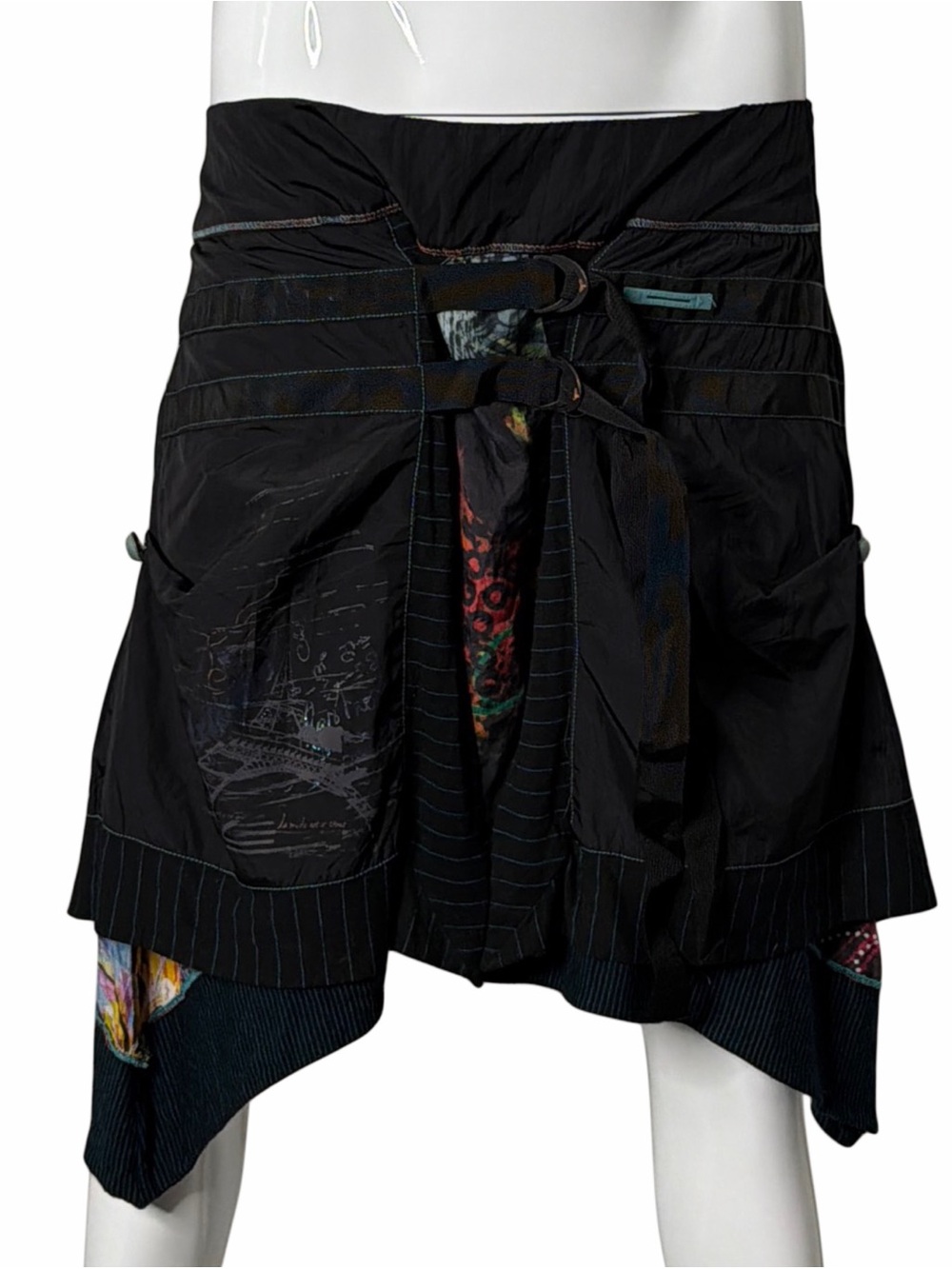 A Mode Est A Vous Silk Blend Parisian Asymmetrical Skirt 42